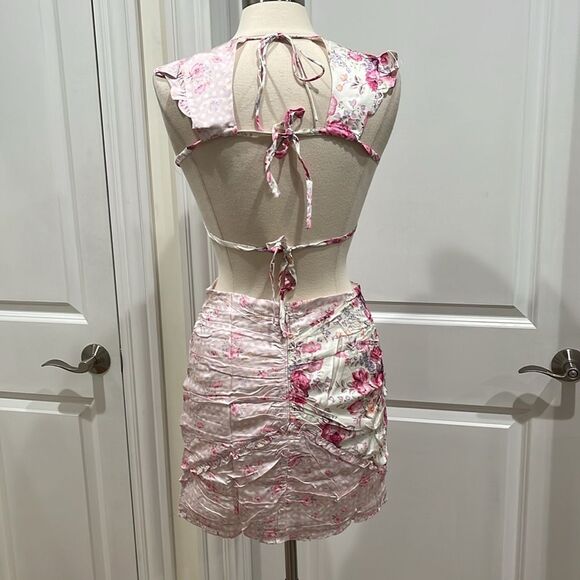 New! For Love and Lemons Taylor Floral Pink set Size Medium Top & Skirt - Picture 7 of 14